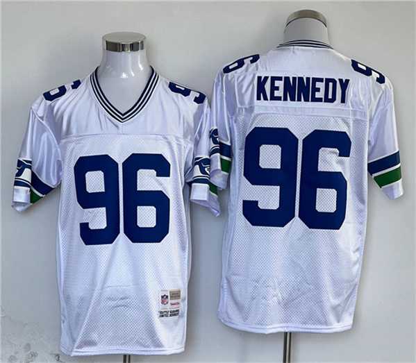 Seattle Seahawks #96 Cortez Kennedy White Throwback Stitched Football Jersey->arizona cardinals->NFL Jersey